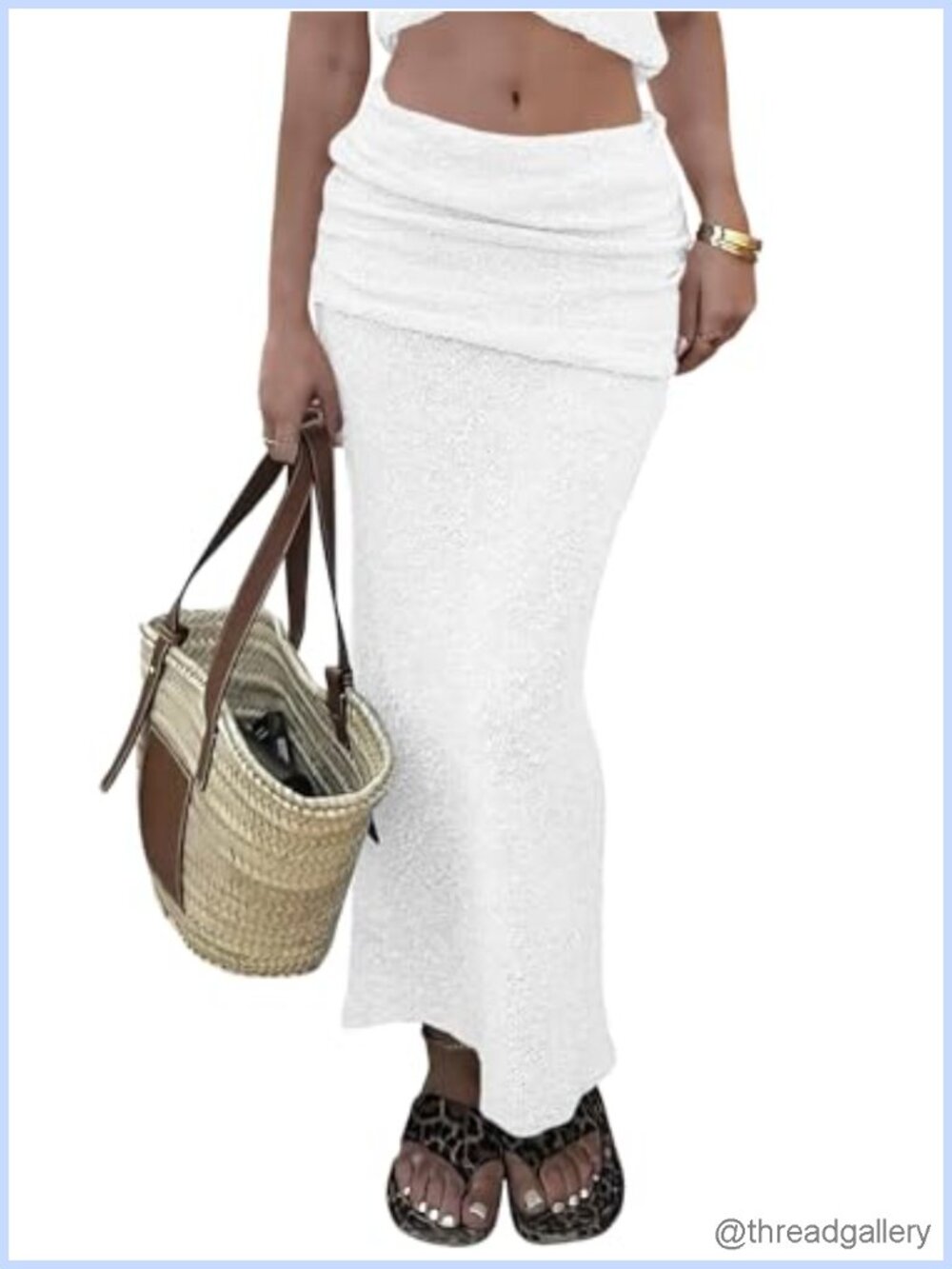 Womens Sheer Fuzzy Knit Maxi Cover Up Skirt Fold Over Waist Beach Swim